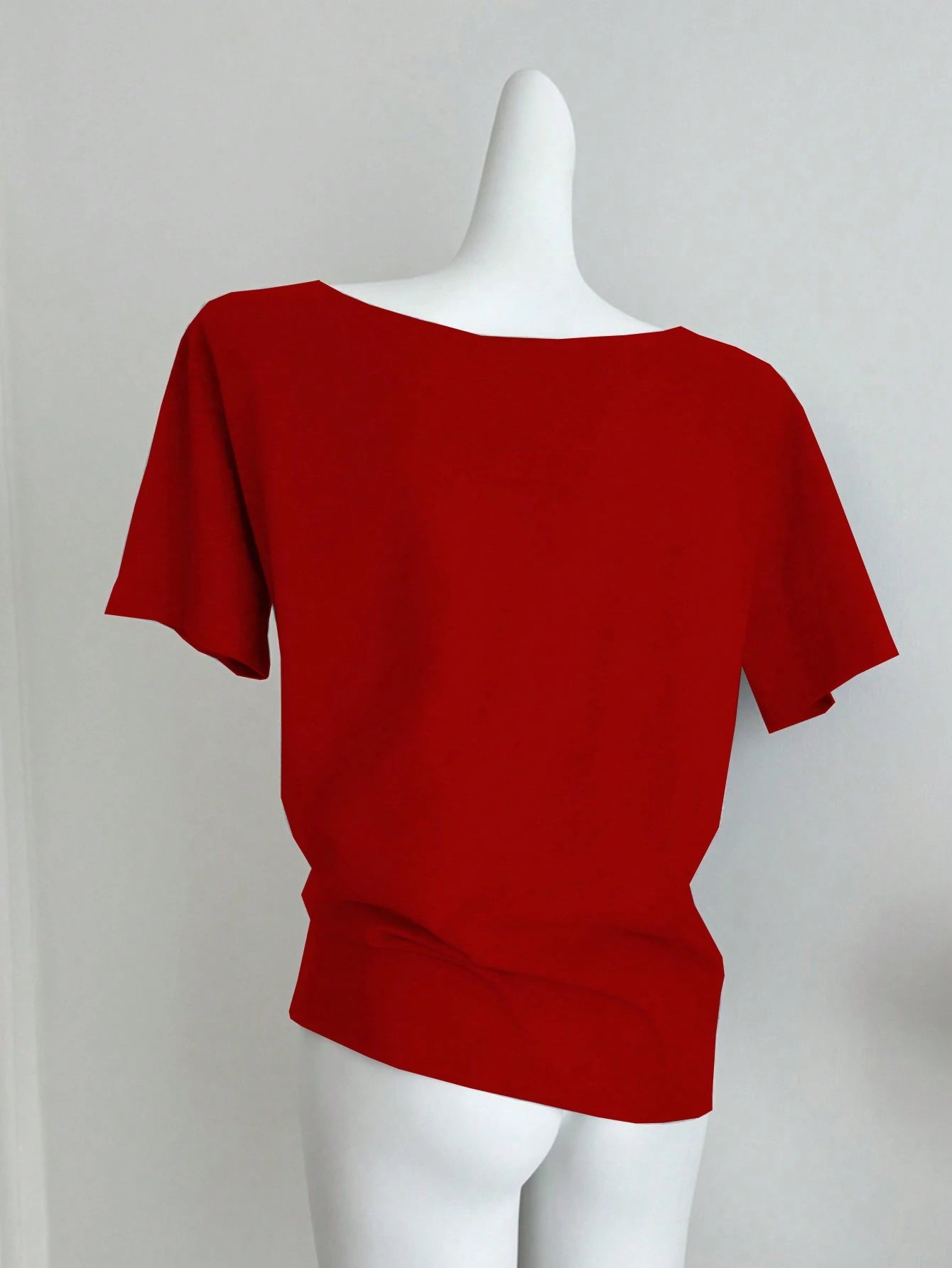 SXV Women's Summer Casual Loose Asymmetric Collar Digit Print Short Sleeve T-Shirt