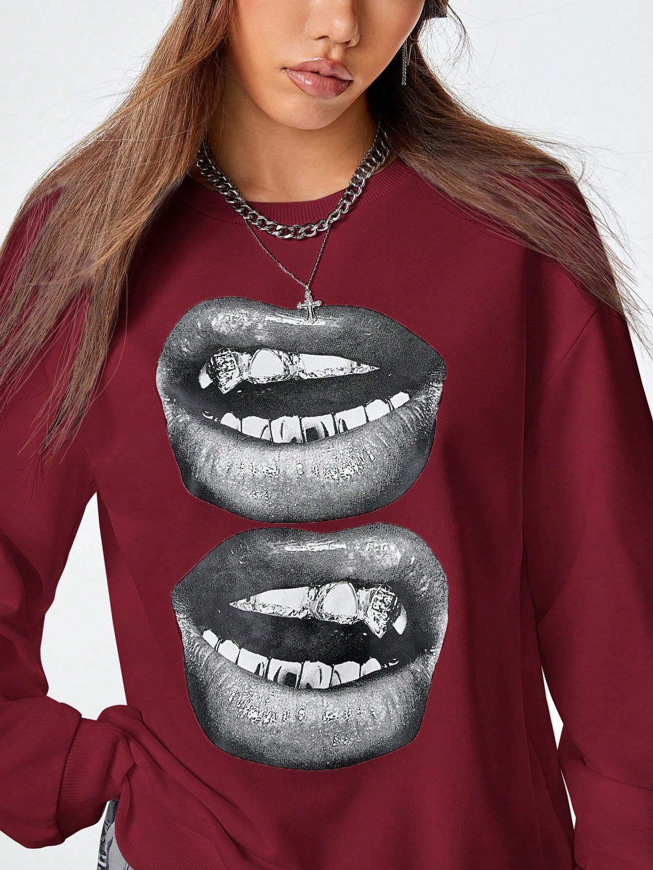 SXV Women's Y2K Streetwear Vintage Casual Graphics Loose Jumpers