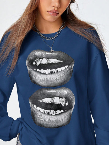 SXV Women's Y2K Streetwear Vintage Casual Graphics Loose Jumpers