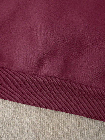 SXV Casual Round Neck Long Sleeve Letter Print Minimalist Sweatshirt, Everyday Wear