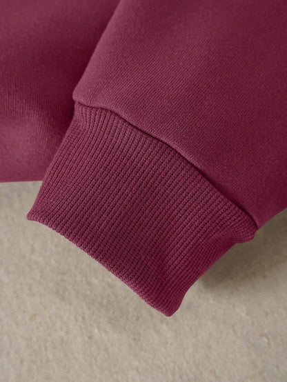 SXV Casual Round Neck Long Sleeve Letter Print Minimalist Sweatshirt, Everyday Wear