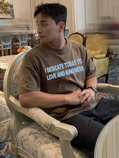 SXV Crew Neck Short Sleeve Casual Basic Letter Slogan Printed T-Shirt