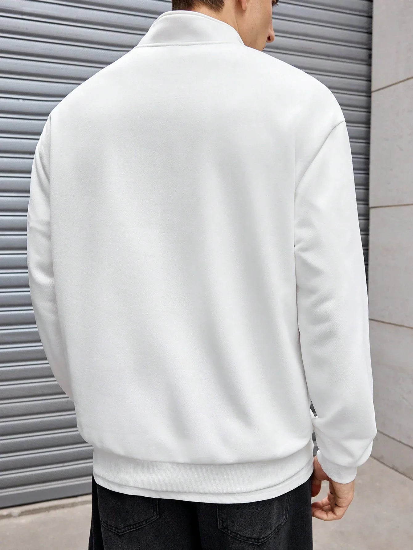 SXV STYLE Solid Plain Half Zipper Collared Sweatshirt for Men