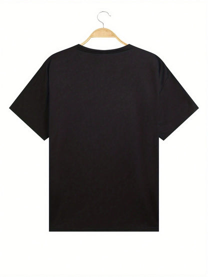SXV Women Solid Color T-Shirt With Funny Mona Lisa Print, Minimalist Fashion For Casual Daily Wear