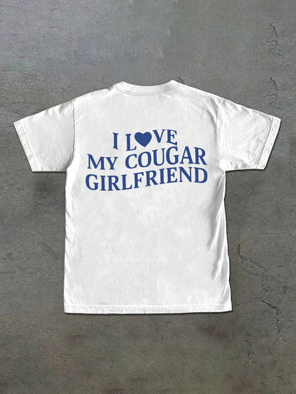 SXV Boyfriend Gift I Love My Cougar Girlfriend Funny Graphic Print Men's T-Shirt