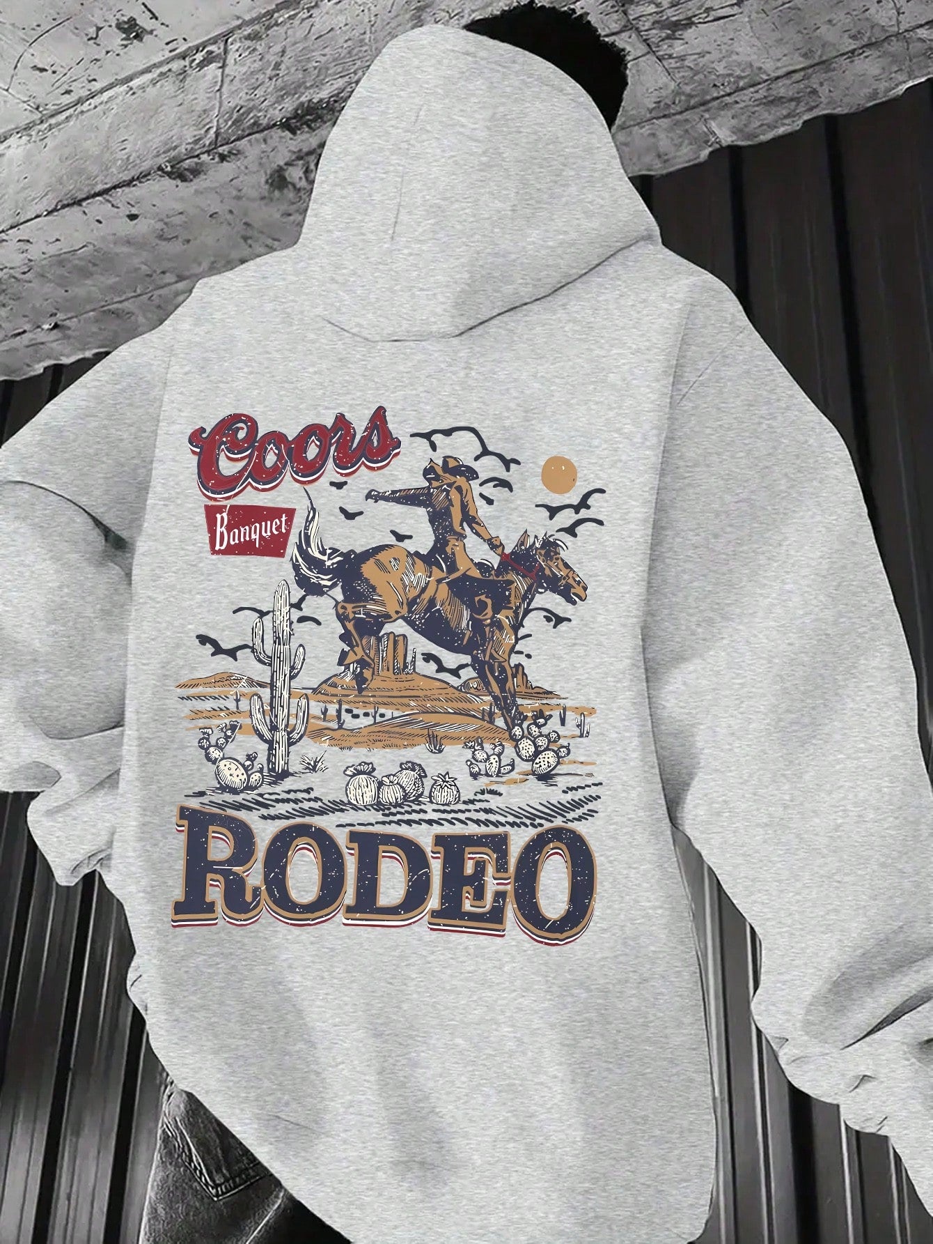 SXV RODEO Men's Casual Letter Print Hoodie With Pocket - Comfortable