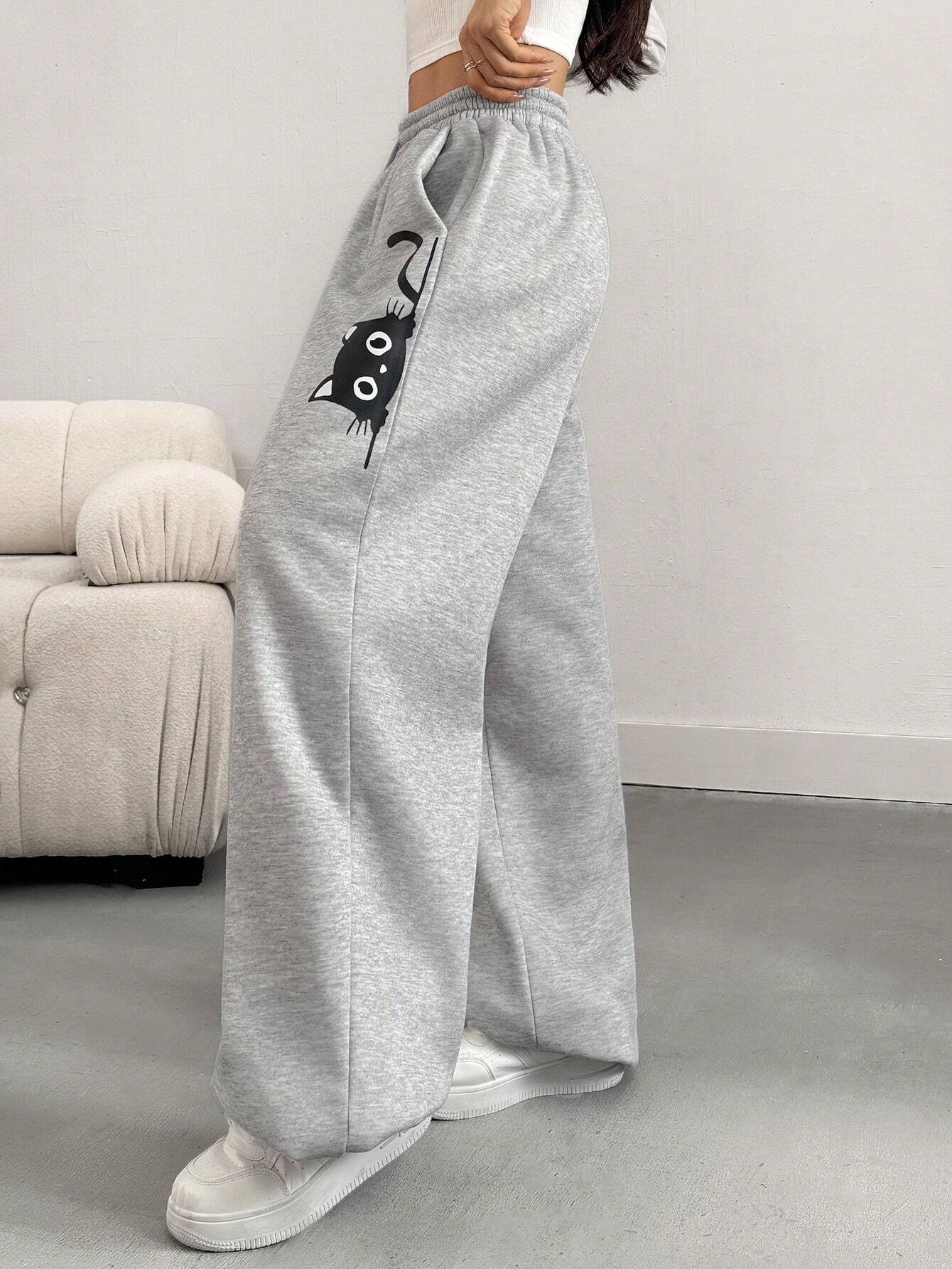 SXV Women's Animal Print Drawstring Casual Jogger Pants