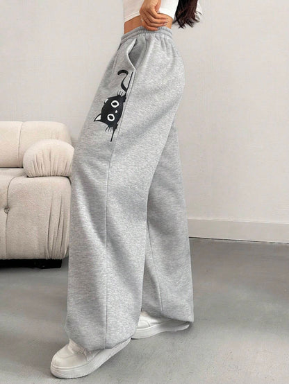 SXV Women's Animal Print Drawstring Casual Jogger Pants