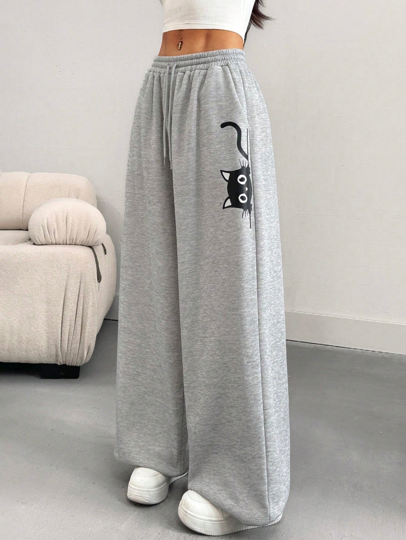 SXV Women's Animal Print Drawstring Casual Jogger Pants