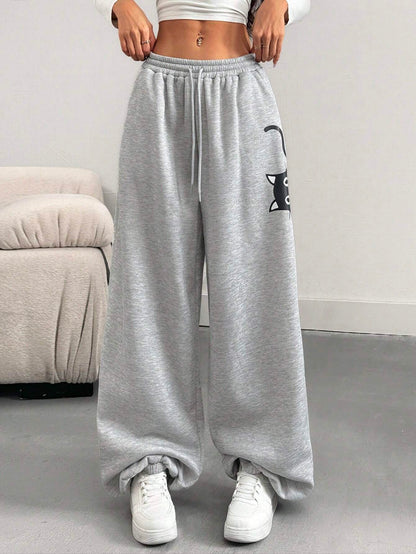 SXV Women's Animal Print Drawstring Casual Jogger Pants