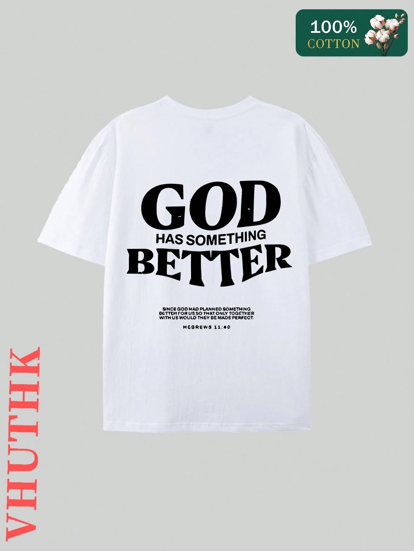 SXV Pure Cotton T-Shirt) Men's Summer Round Neck Short Sleeved Casual Pure Cotton Print GOD HAS SOMETHING BETTER