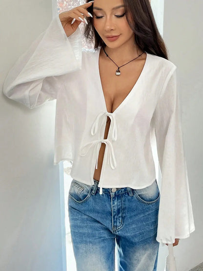 SXV Front Tie up cute Pinteresty Top