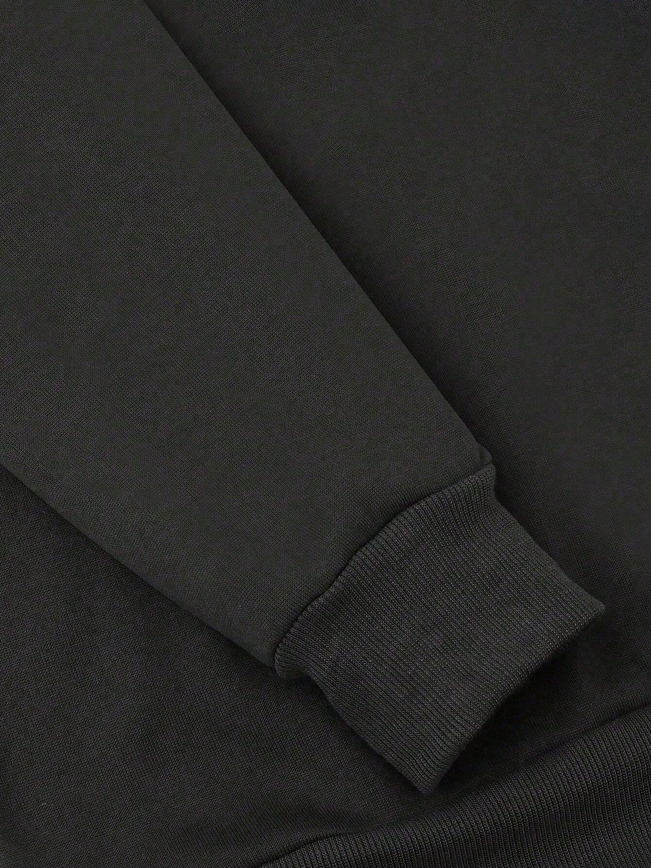 SXV Men's Drawstring Hoodie With Pocket & Spider Print, Casual Sweatshirt