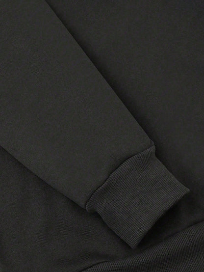 SXV Men's Drawstring Hoodie With Pocket & Spider Print, Casual Sweatshirt