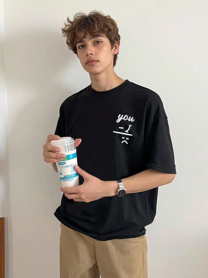 SXV  'you + i’ Printed Cool Aesthetic Oversized Baggy T-shirt