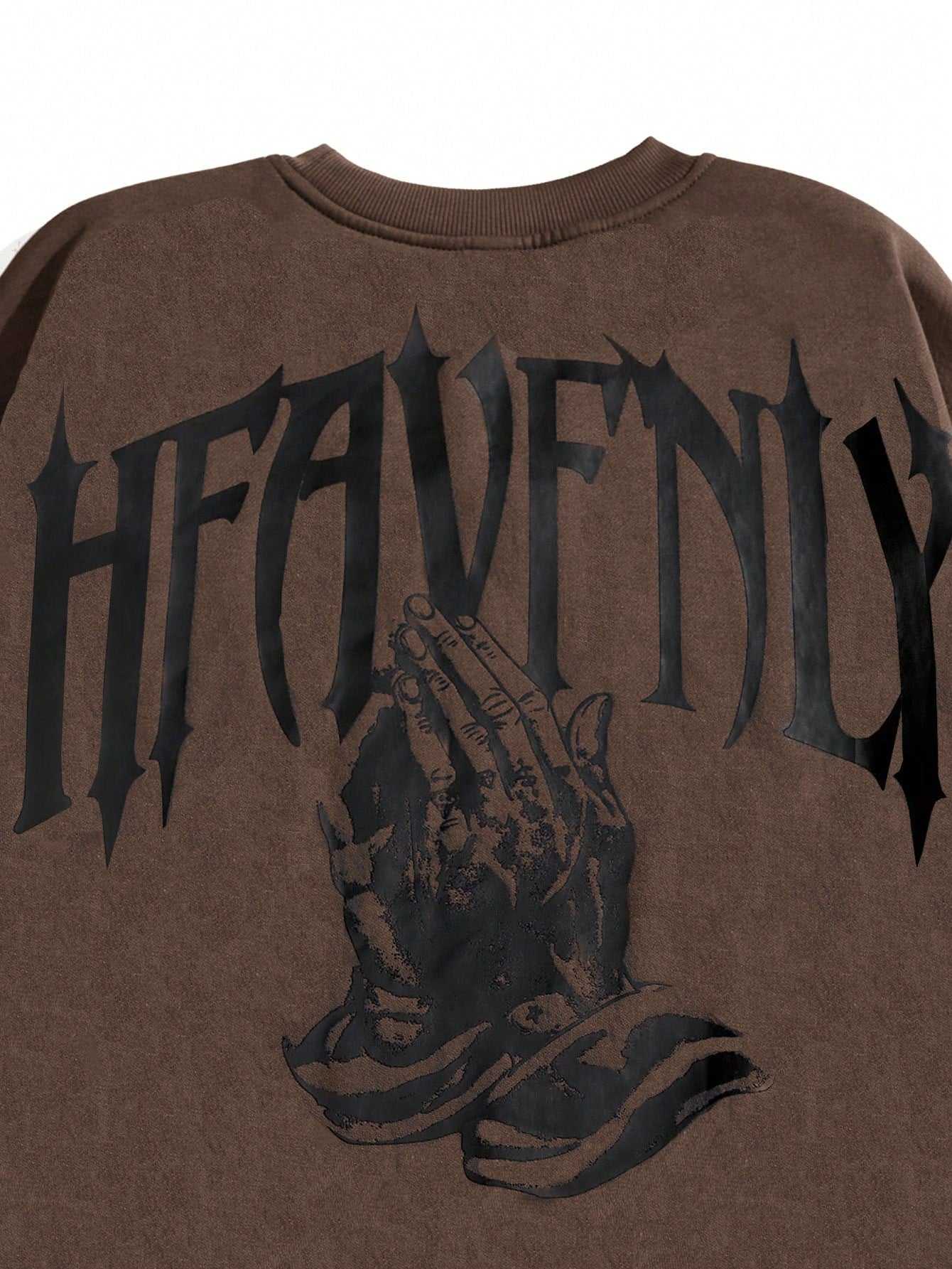 SXV Heavenly Men's Letter Print Round Neck Long Sleeve Casual Pullover Hoodie Sweatshirt