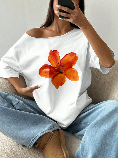 SXV Floral Print Off shuolder
