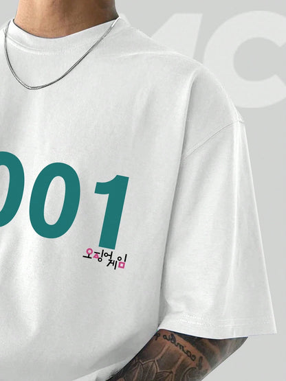 SXV Y2K,001,Customized Number....Fashionable Cotton Men's T-Shirt, Multi-Color Optional, Surprise Gift For Friends And Family, Christmas Drop Shoulder Sleeves Round Neck