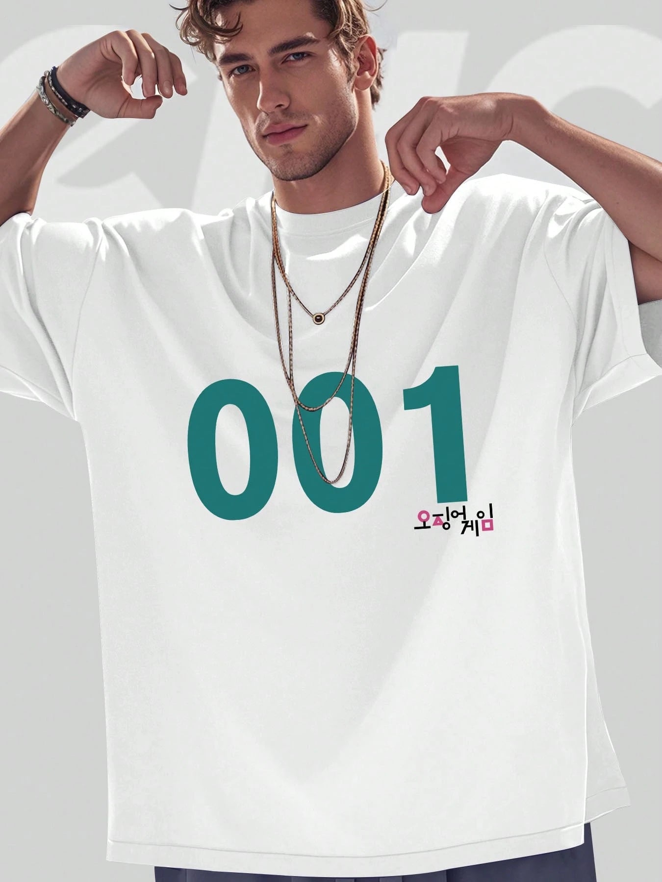 SXV Y2K,001,Customized Number....Fashionable Cotton Men's T-Shirt, Multi-Color Optional, Surprise Gift For Friends And Family, Christmas Drop Shoulder Sleeves Round Neck