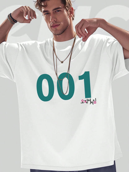 SXV Y2K,001,Customized Number....Fashionable Cotton Men's T-Shirt, Multi-Color Optional, Surprise Gift For Friends And Family, Christmas Drop Shoulder Sleeves Round Neck