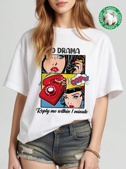 SXV Casual Oversized Slogan Graphic Round Neck Short Sleeve T-Shirt, Super Loose Fit Women Summer Tee