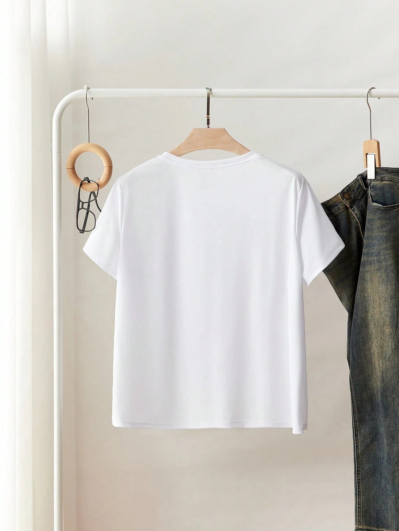 SXV Women's Crew Neck Short Sleeve Printed Minimalist T-Shirt, Casual Everyday Wear