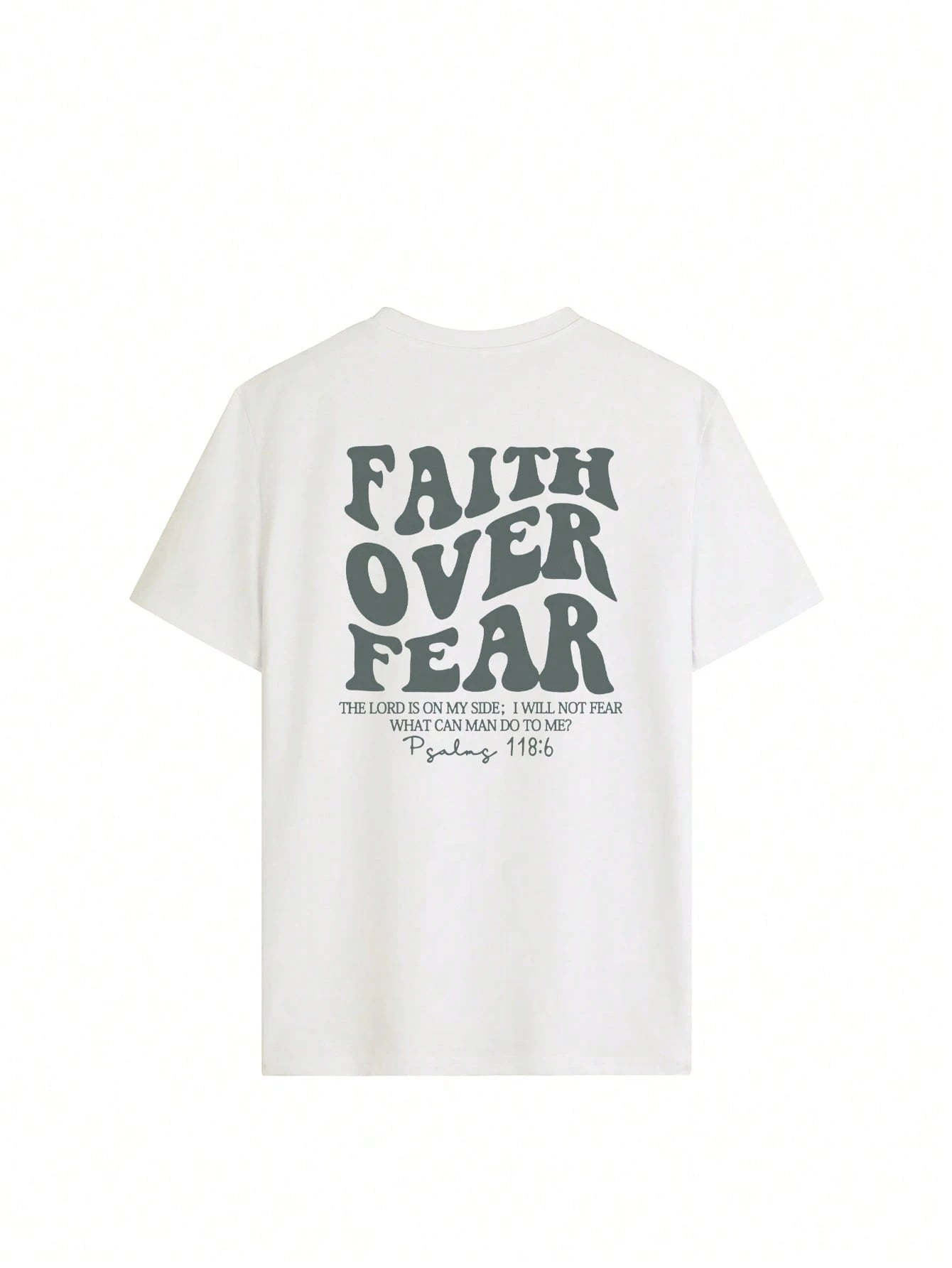 SXV Women's Belief Overcomes Fear Letter Print Casual Round Neck Short Sleeve T-Shirt