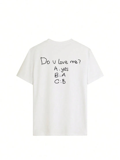 SXV DO YOU LOVE MELadies' Spring And Summer New Letter Daily Casual Round Neck Short Sleeved T-Shirt