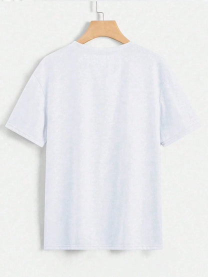 SXV Women Casual Round Neck Short Sleeve White T-Shirt With Bikini Print