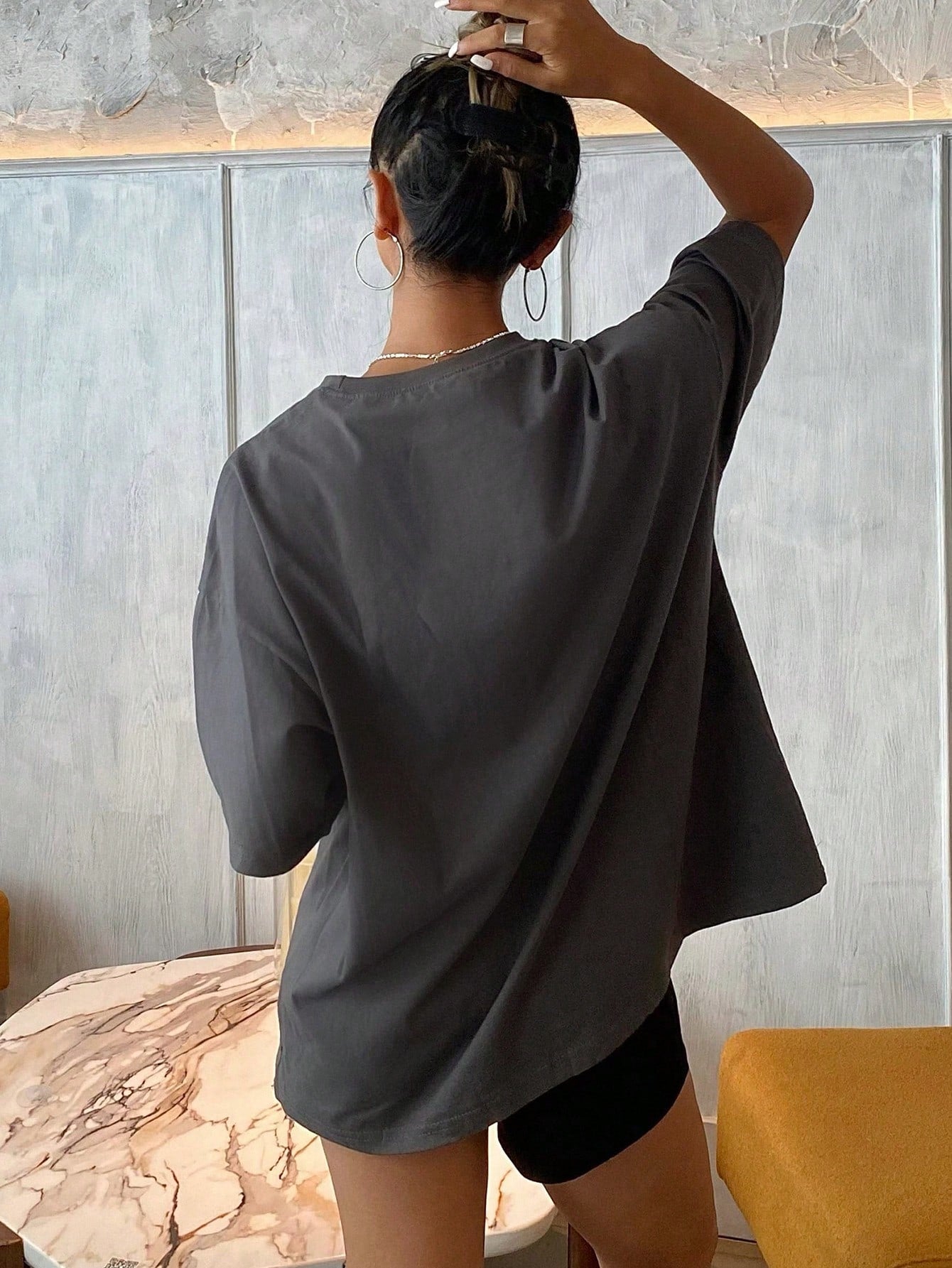 SXV 'break the usual’ Printed Cool Aesthetic Oversized Baggy T-shirt