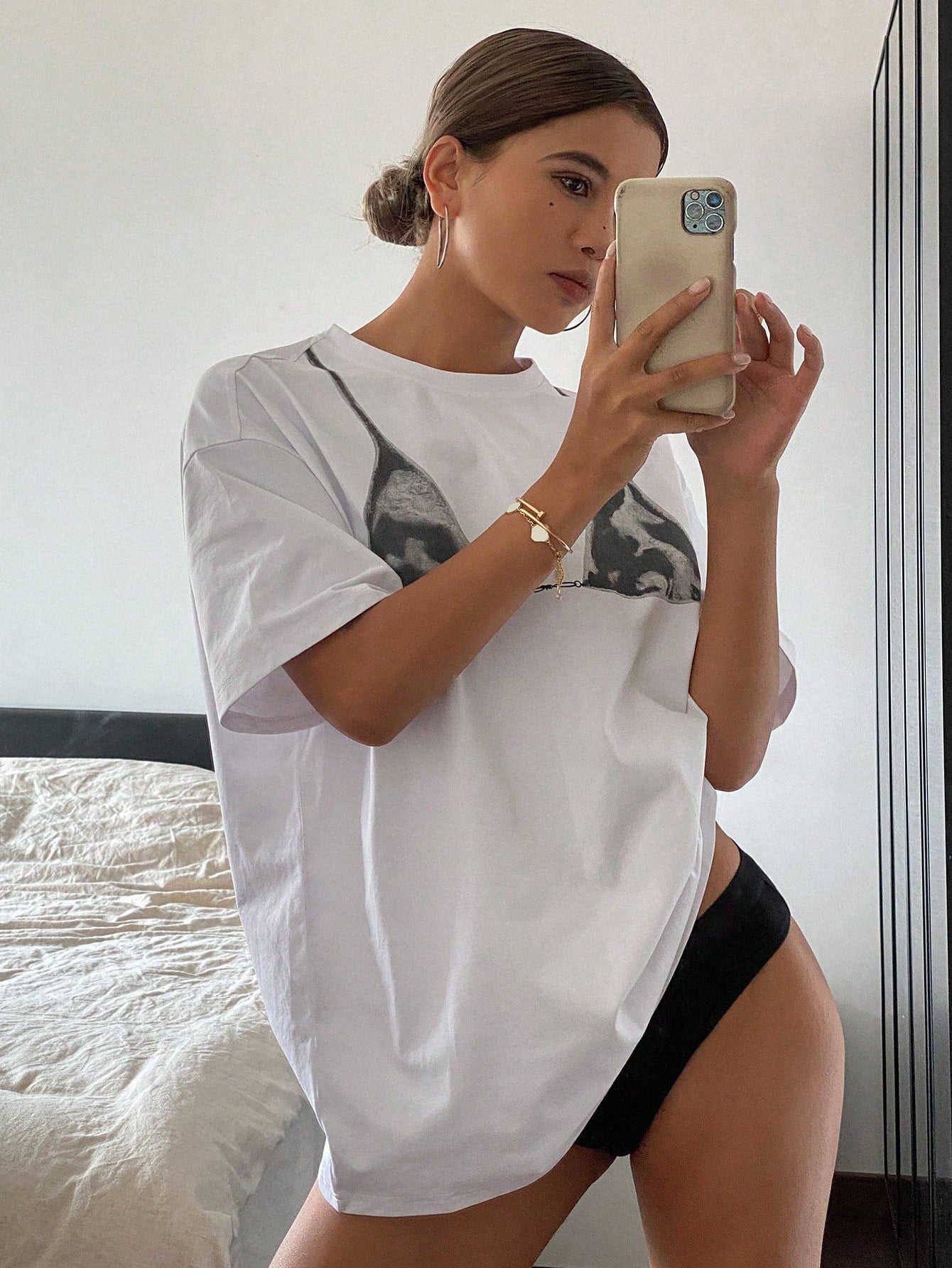 SXV Women's Casual Round Neck Short Sleeve T-Shirt Graphic Tee Oversized T-Shirt