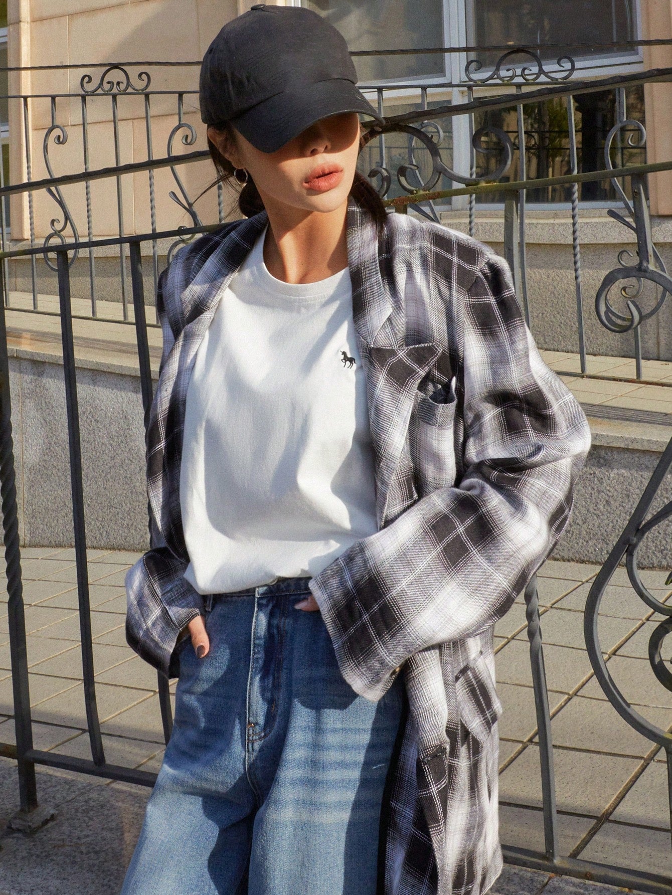 SXV Embroidered Full sleeves oversized baggy drop shoulder tshirt