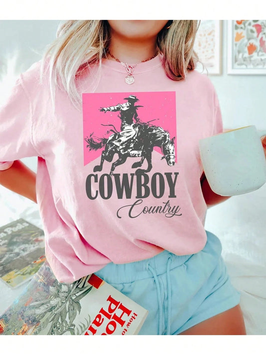 SXV cowboy country Print Short Sleeve T-Shirt