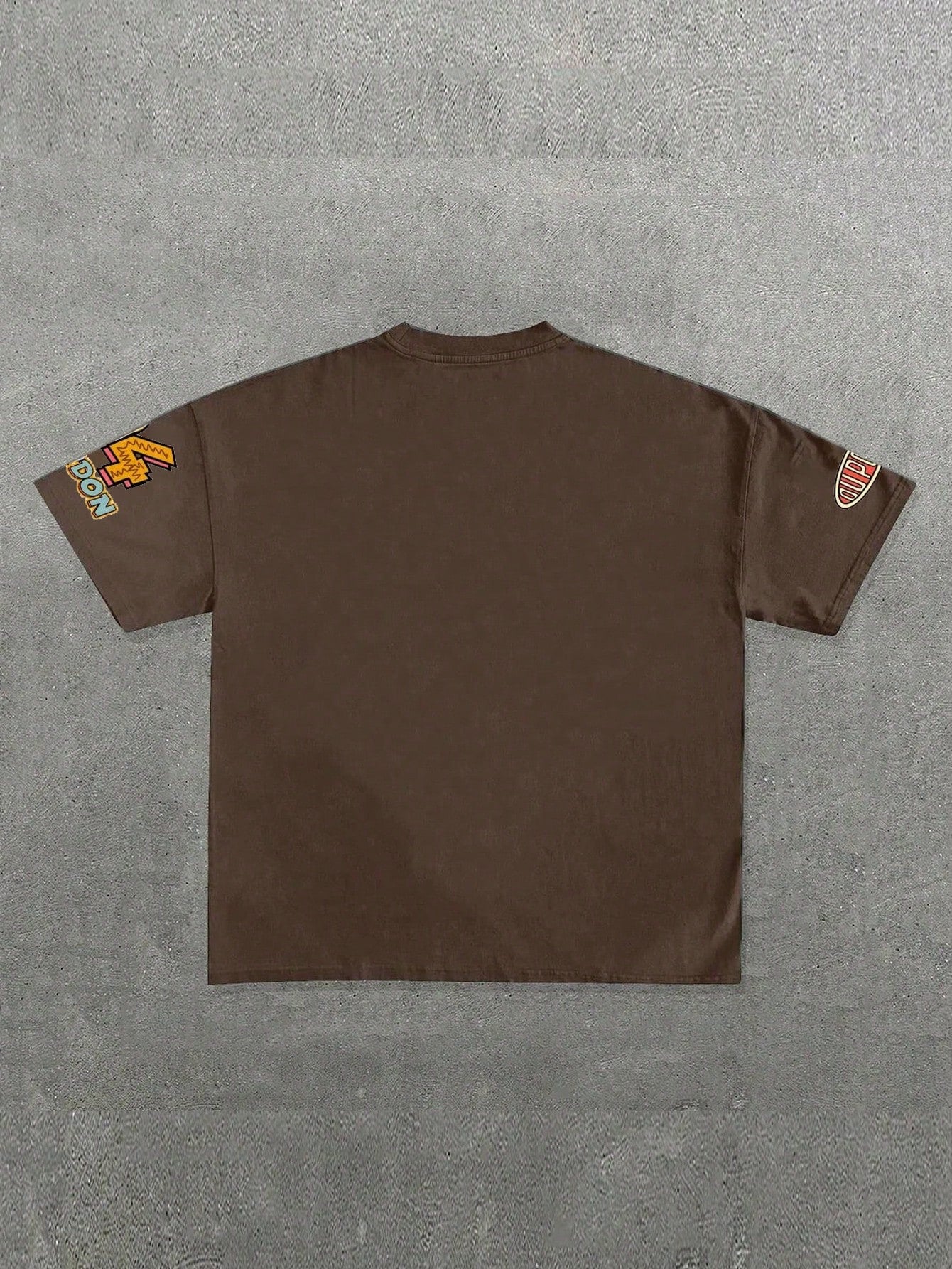 SXV Streetwear Text & Racecar Graphic Loose Fit Brown Short Sleeve T-Shirt