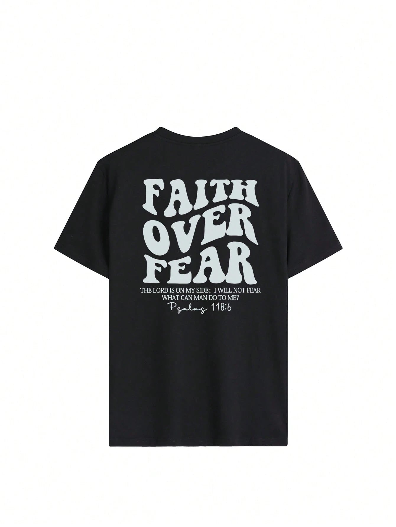 SXV Women's Belief Overcomes Fear Letter Print Casual Round Neck Short Sleeve T-Shirt