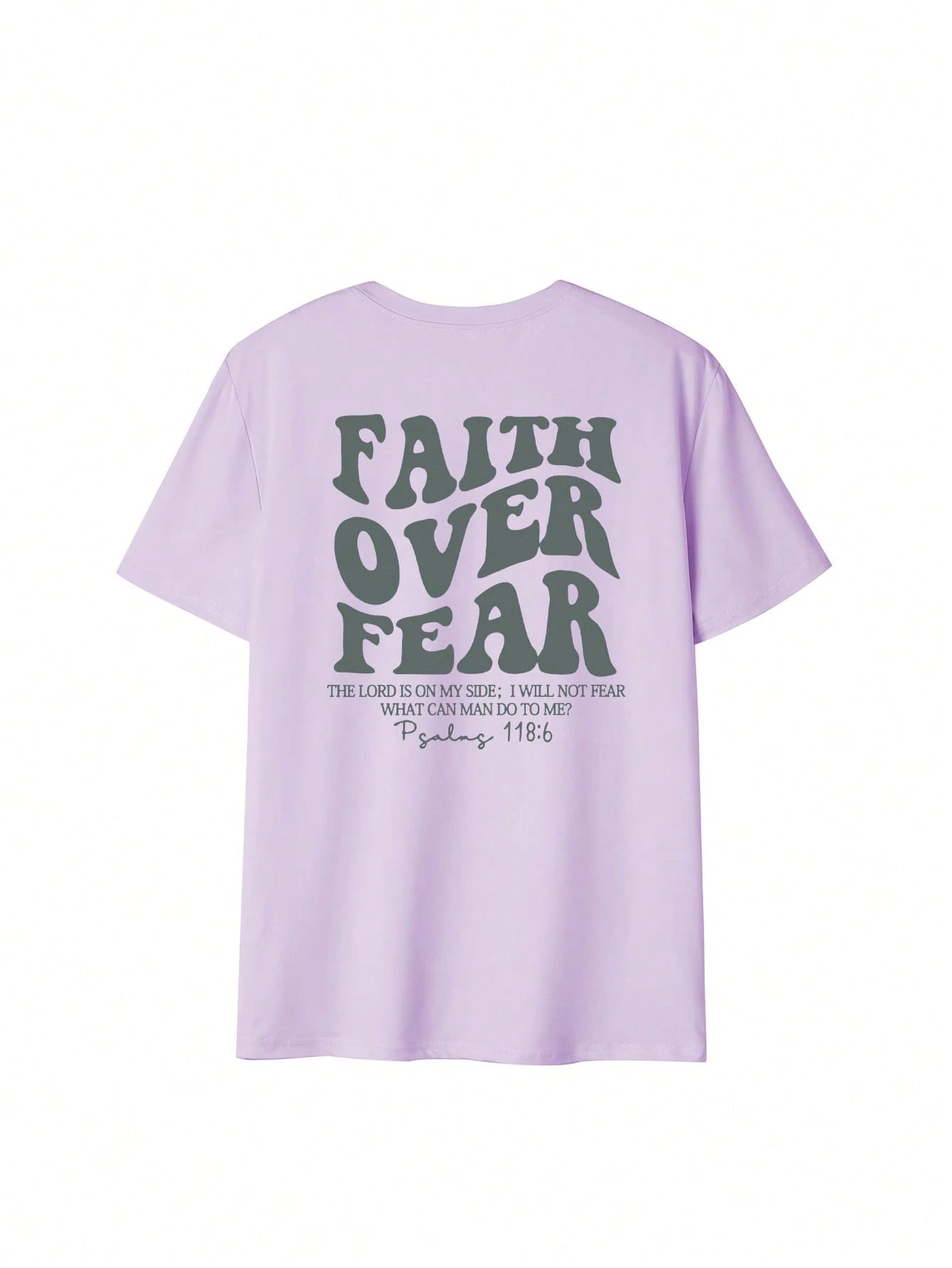 SXV Women's Belief Overcomes Fear Letter Print Casual Round Neck Short Sleeve T-Shirt