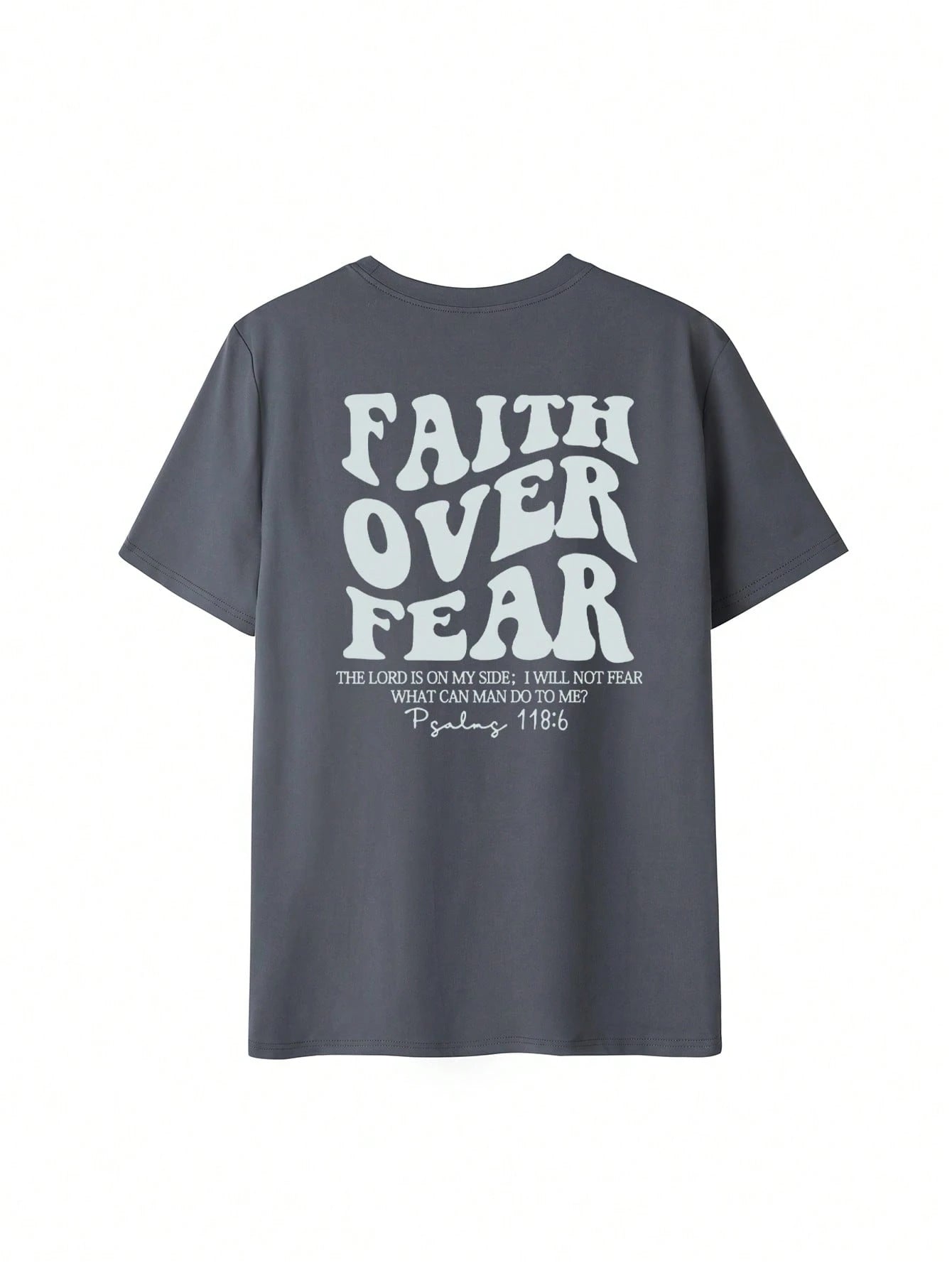 SXV Women's Belief Overcomes Fear Letter Print Casual Round Neck Short Sleeve T-Shirt