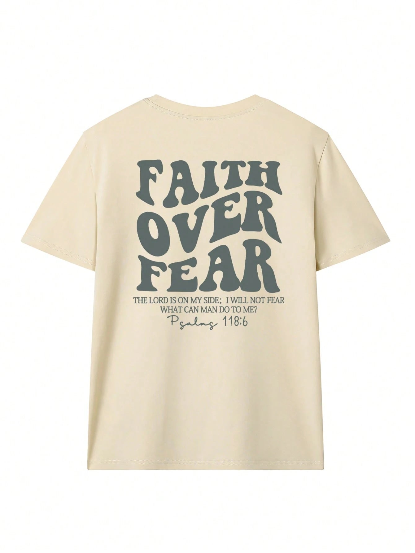 SXV Women's Belief Overcomes Fear Letter Print Casual Round Neck Short Sleeve T-Shirt