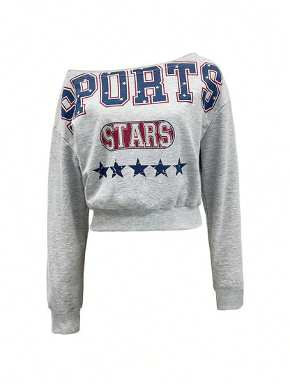 SXV Women Oblique Shoulder Sweatshirt