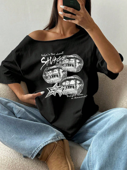 SXV saveg off shoulder t shirt