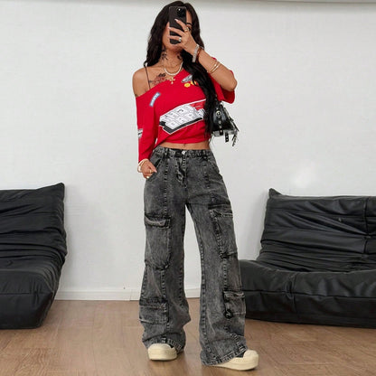 SXV FIGHT HARD Print Oversized Casual Short Sleeve T-Shirt