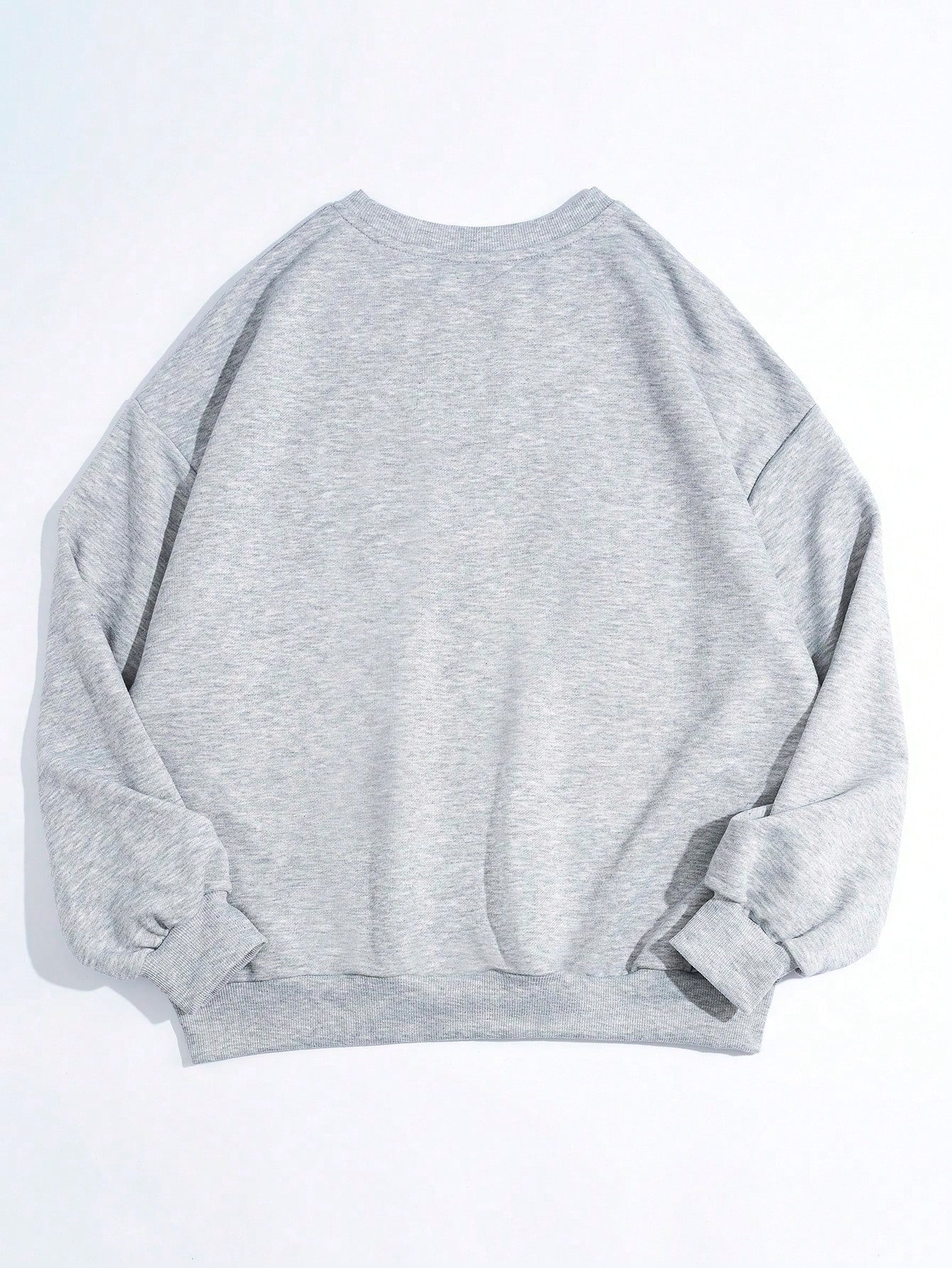 SXV Casual Minimalist Cat Print Pattern Loose Fit Crew Neck Long Sleeve Hoodie Sweatshirt