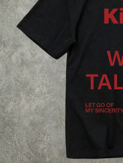 SXV 'Just kiss me’ Printed Cool Aesthetic Oversized Baggy T-shirt