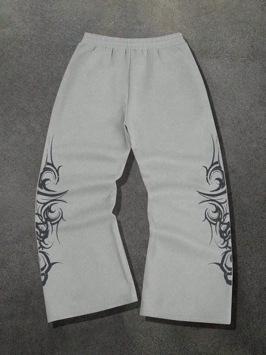 SXV English Graffiti Print, Streetwear Comfortable Summer Sweatpants