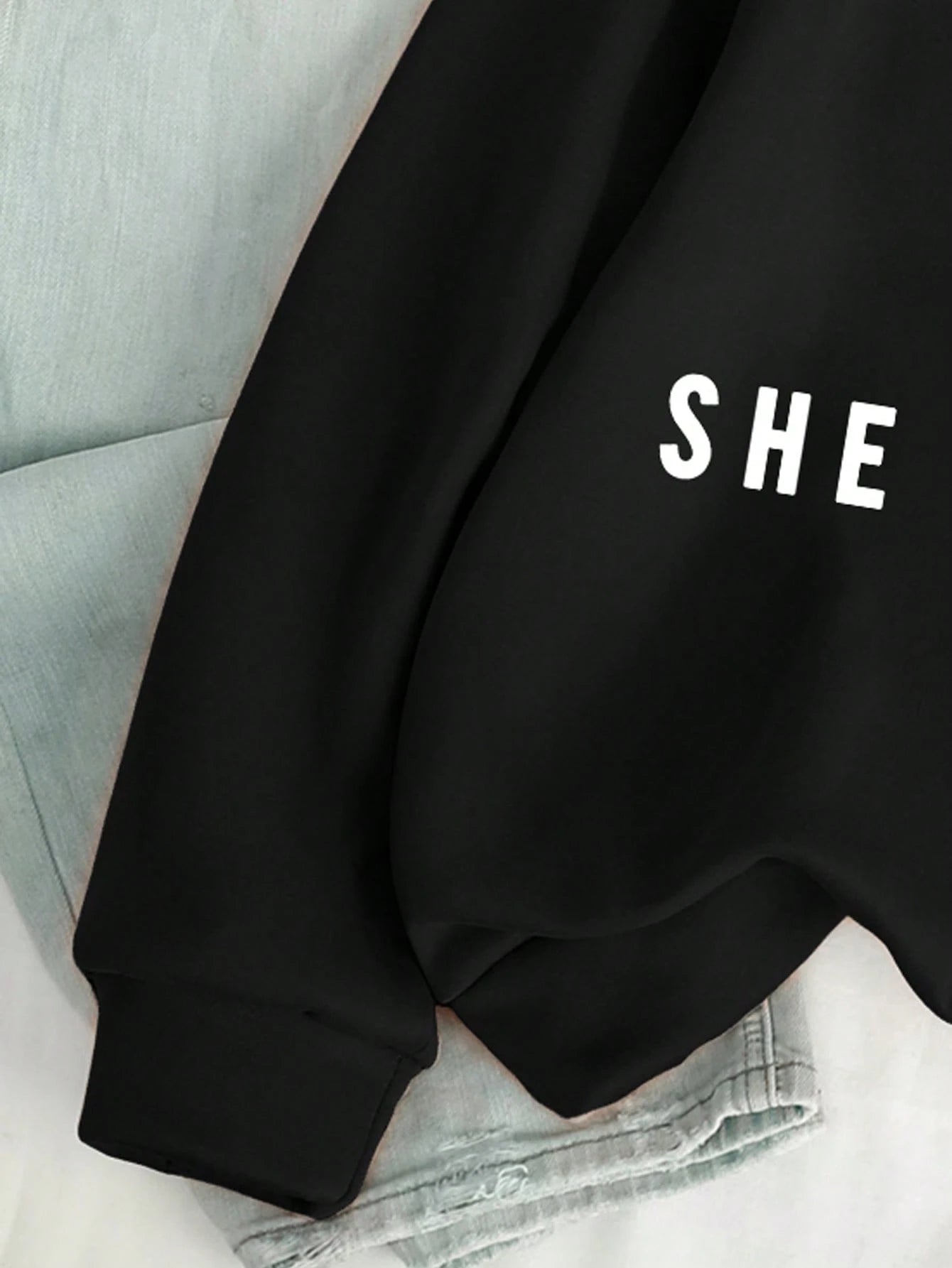 SXV Tween Girl Bow & Letter Print Crew Neck Long Sleeve Sweatshirt