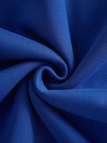 SXV Men's Solid Color Drop Shoulder Long Sleeve Drawstring Pocket Casual Hoodie, Autumn