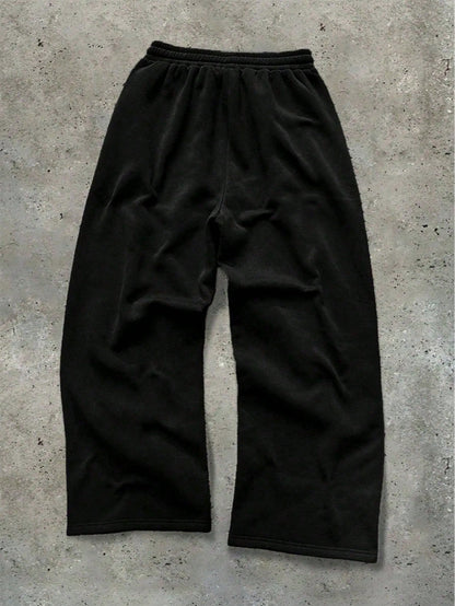 SXV Style Printed Straight-Leg Sweatpants, Loose Fit, Unisex, Streetwear Casual,