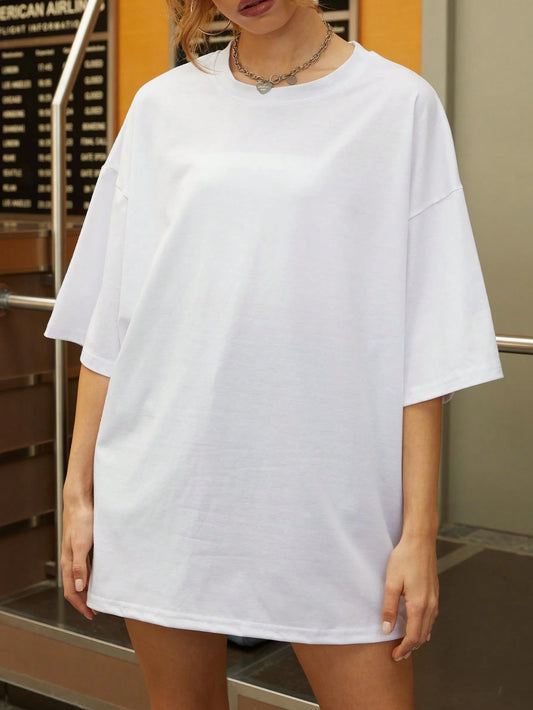 SXV It's My Happy Hour Please Don't Disturb, Loose Fit Casual Round Neck Short Sleeve T-Shirt