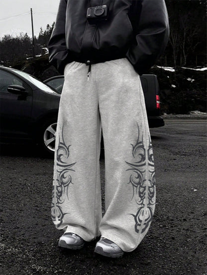 SXV English Graffiti Print, Streetwear Comfortable Summer Sweatpants