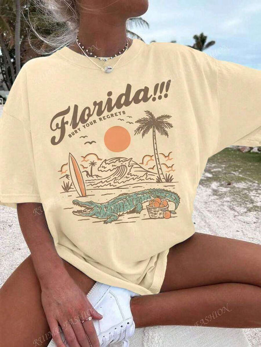SXV Florida Palm Tree Pattern T-Shirt